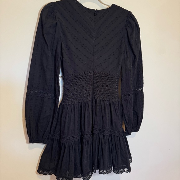 Free People | Black Delightful Mini Dress 100% Cotton Size 0 - Picture 5 of 11